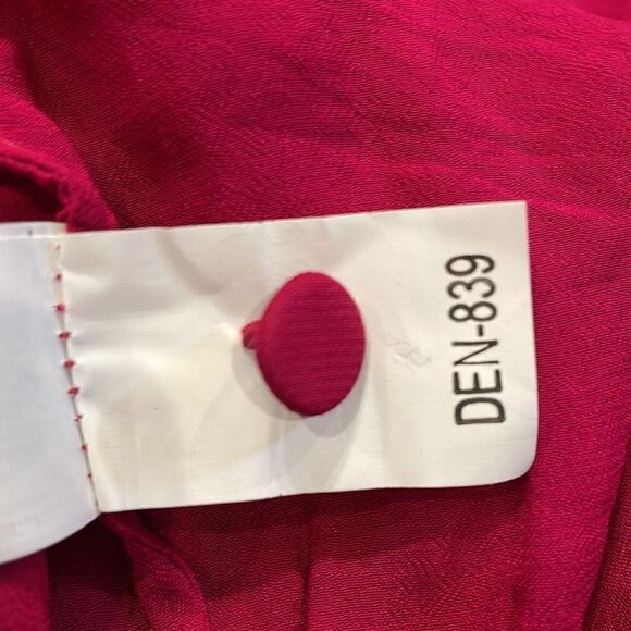 NWT Zara Semi Sheer Open Back Blouse Fuchsia Medium - Picture 9 of 12